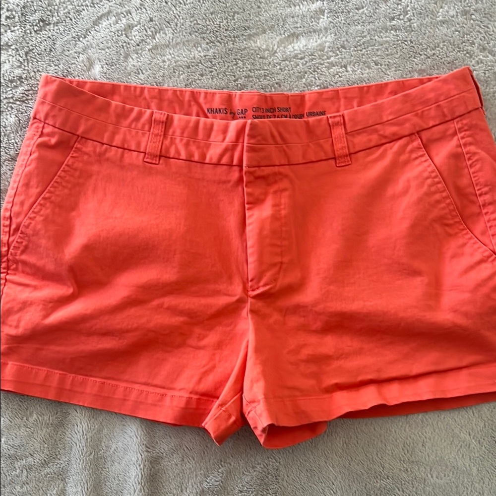 GAP Orange Bermuda Shorts Flat-Front Chino Style